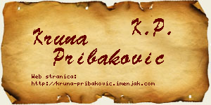 Kruna Pribaković vizit kartica